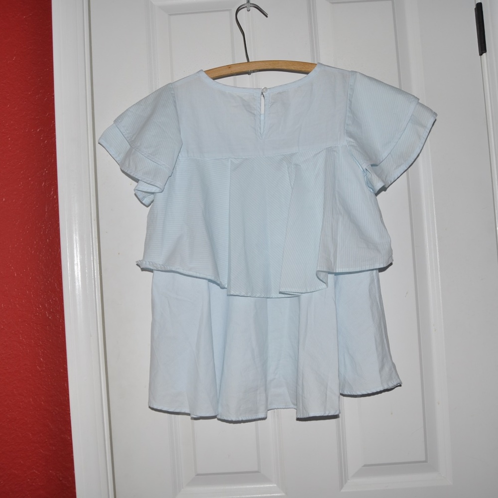 New CAT & JACK Striped Layered Ruffle Top - Picture 4 of 6